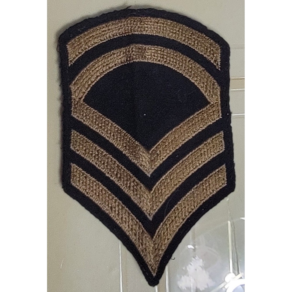 Vintage World War II US Army Master Sergeant Chevron Patch Dress Blues BlackGold